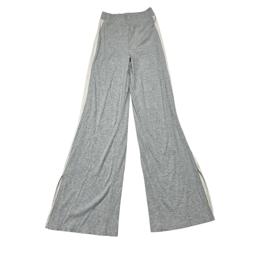 OFFLINE by Aerie Lounge Pants Women XS Gray Ribbed Wide Leg Modal Blend Stripe‎